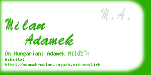 milan adamek business card